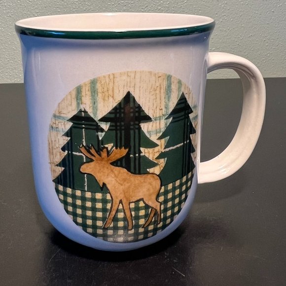 Set of 2 FOLKCRAFT Moose Mugs ~ Cotton Flannel Cut Out Appliqué Pattern - Picture 2 of 7